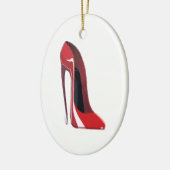 Gekke hiel rode stiletto schoenkunst keramisch ornament (Links)