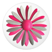 Gekke Hippie Roze Daisy Bloem Bloemen BOHO Spring Keramische Knop (Voorkant)