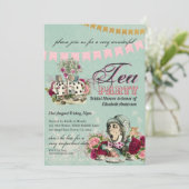 Gekke Hoedenmaker Alice Antieke Thee Party Bruidsu Kaart (Staand voorkant)