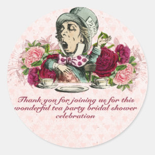 Gekke Hoedenmaker Alice Antieke Theepartij Bruidsd Ronde Sticker