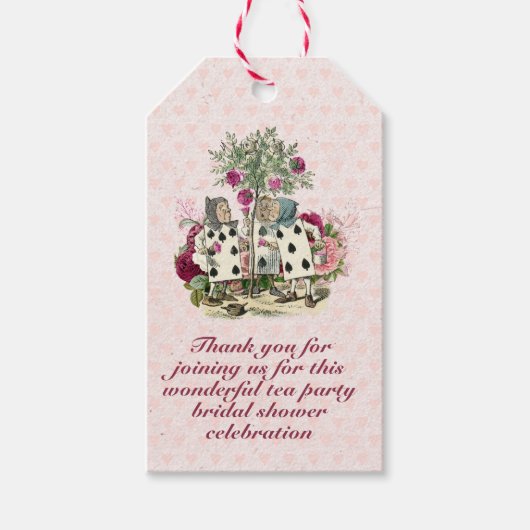 Gekke Hoedenmaker Alice Antieke Theepartij Bruidsm Cadeaulabel (Voorkant)