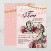 Gekke Hoedenmaker Alice Antieke Theepartij Bruidsm Kaart (Voorkant / Achterkant)