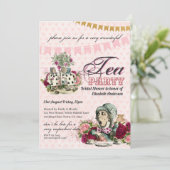 Gekke Hoedenmaker Alice Antieke Theepartij Bruidsu Kaart (Staand voorkant)