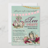 Gekke Hoedenmaker Alice Antieke Theepartij Bruidsu Kaart (Voorkant)