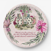 Gekke Hoedenmaker Alice Antieke Theepartij Bruidsu Papieren Bordje (Voorkant)