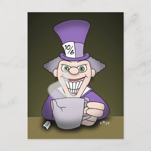Gekke Hoedenmaker Ansichtkaart Briefkaart (Voorkant)