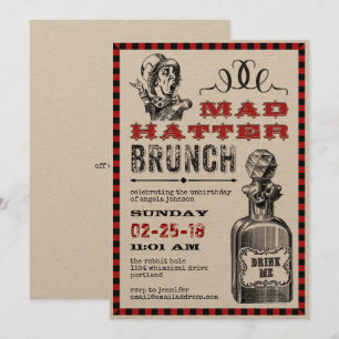 Gekke Hoedenmaker Brunch Feest Kaart