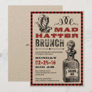 Gekke Hoedenmaker Brunch Feest Kaart