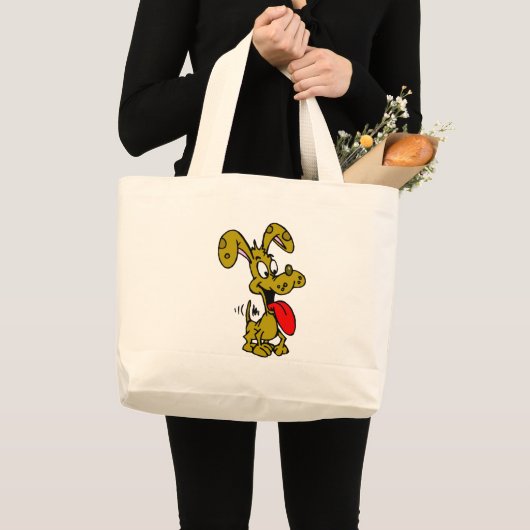 Gekke hond grote tote bag (Voorkant (product))