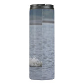 Gekke hond in water, tumbler, personaliseer thermosbeker (Achterkant)