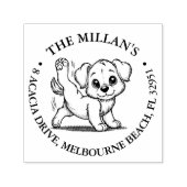 gekke hond lachend lover thema  zelfinktende stempel (Design)