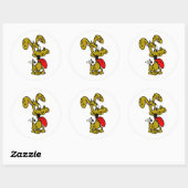 Gekke hond ronde sticker (Vel)