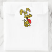 Gekke hond ronde sticker (Tas)