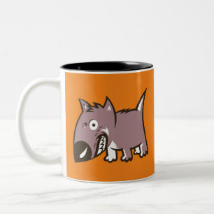 Gekke hond tweekleurige koffiemok