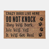 Gekke Honden Grappige Hond Liefhebber Poot Print W Deurmat (Voorkant)