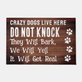 Gekke honden leven hier niet klop grappige huisdie deurmat (Voorkant)