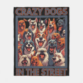 Gekke honden op straat fleece deken (Voorkant)