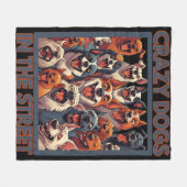 Gekke honden op straat fleece deken (Voorkant (Horizontaal))