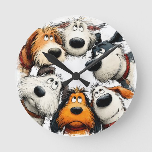 Gekke Honden Wandklok (Voorkant)
