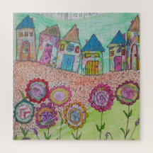Gekke huizen en bloemen