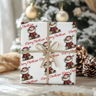 Gekke humor Kerstman Feestelijk Inpakpapier