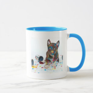 Gekke Husky Puppy kreeg verfemmers Mok