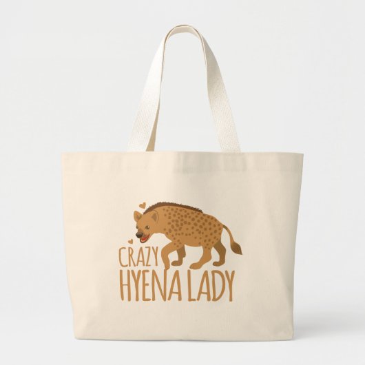 gekke hyena-dame grote tote bag (Voorkant)