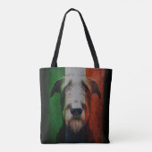 Gekke Ierse wolfshond en Ierse vlag Tote Bag (Achterkant)