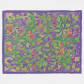 Gekke impressionist Paarse Irissen Boho Floral Fleece Deken (Voorkant (Horizontaal))