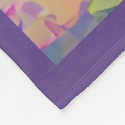 Gekke impressionist Paarse Irissen Boho Floral Fleece Deken (Hoek)