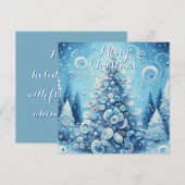 Gekke impressionistische kerstboom blauw feestdagenkaart (Voorkant / Achterkant)