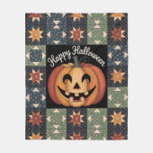 Gekke Jack-O'-Lantern Quiltdeken Kussen Fleece Deken (Voorkant)