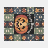 Gekke Jack-O'-Lantern Quiltdeken Kussen Fleece Deken (Voorkant (Horizontaal))