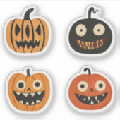 Gekke Jack-o-lanterns Halloween Pompoenen Sticker (Voorkant)