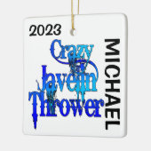 Gekke Javelin Thrower CUSTOM Keramisch Ornament (Links)