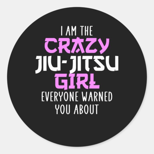 gekke jiu-jitsu meisje ronde sticker (Voorkant)