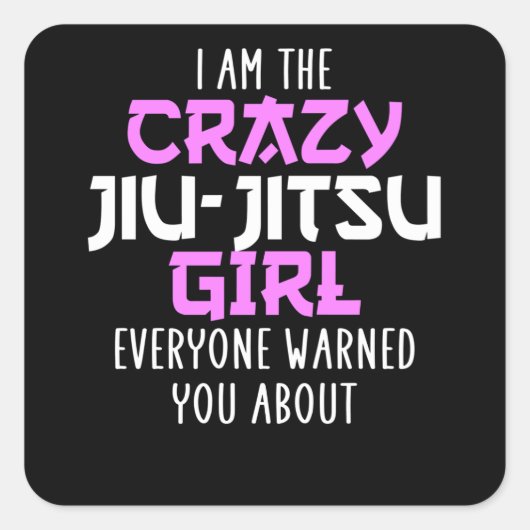 gekke jiu-jitsu meisje vierkante sticker (Voorkant)