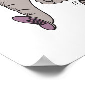 gekke jogger jogging elephant cartoon poster (Hoek)