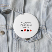 Gekke jongens poker voor meisjes T-shirt Ronde Button 4,0 Cm (In situ)