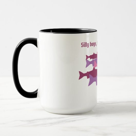 "Gekke jongens..." Roze Camo-forel Mok (Links)