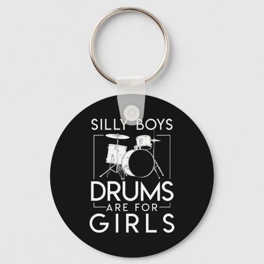 Gekke jongens zijn meisjes Drummer Girl Sleutelhanger (Voorkant)