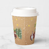 Gekke kabouters in rode vrachtwagen Kerstfeest   Papieren Bekers (Rechts)