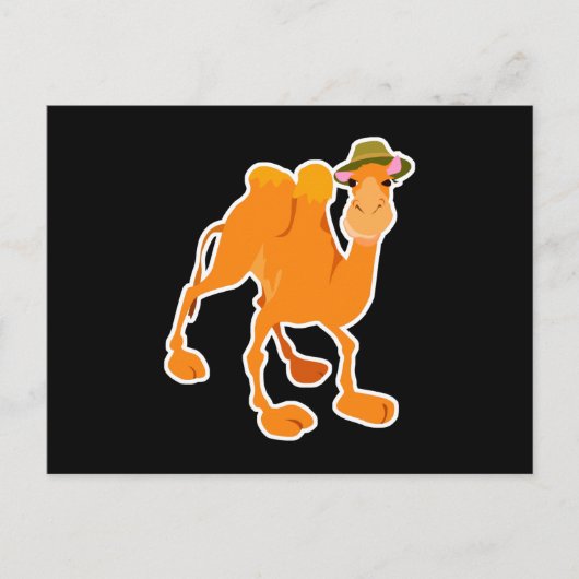 gekke kameel met pet briefkaart (Voorkant)