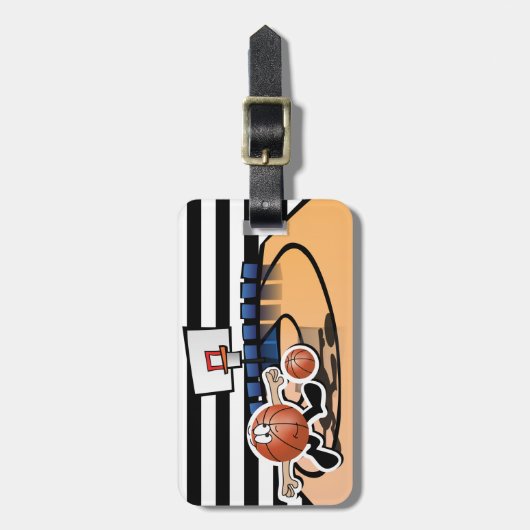 Gekke 🏀 karakter bagagelabel (Voorkant verticaal)
