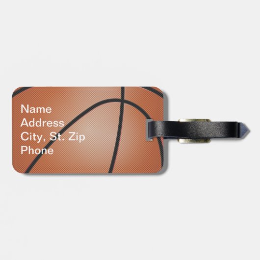 Gekke 🏀 karakter bagagelabel (Achterkant horizontaal)