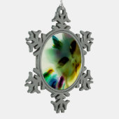 Gekke Kat Dame Pewter Snowflake Ornament (Links)