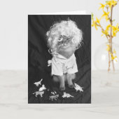 Gekke Kat Dame Somali Cat Kaart (Gele Bloem)