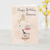 Gekke Kat de verjaardagskaarten van Dame Cats n Kaart (Gele Bloem)