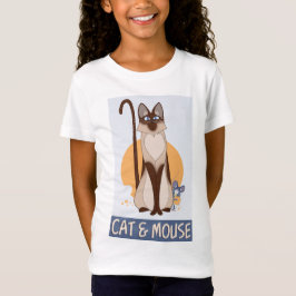 Gekke kat en muis t-shirt