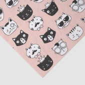 Gekke kat Face Doodles Tissuepapier (Detail)